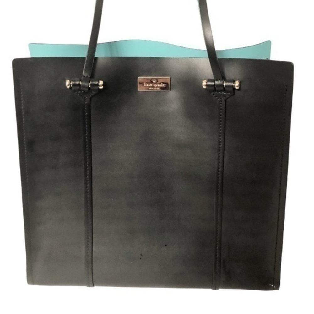 KATE SPADE black leather tote bag